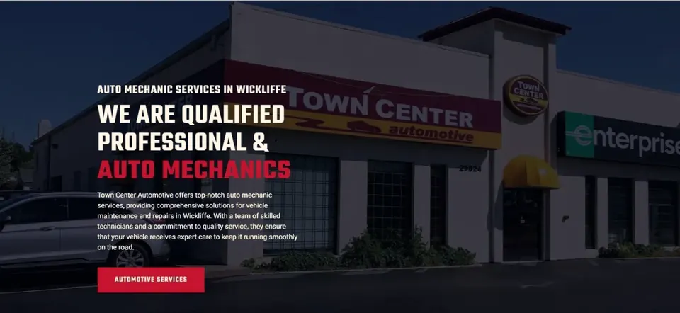 Independent auto repair shop website hero reading We Are Qualified Professional and Auto Mechanics