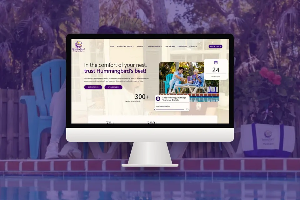 Home care agency website design mockup
