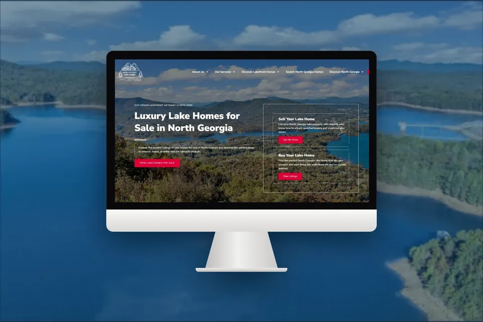 Real estate website design mockup