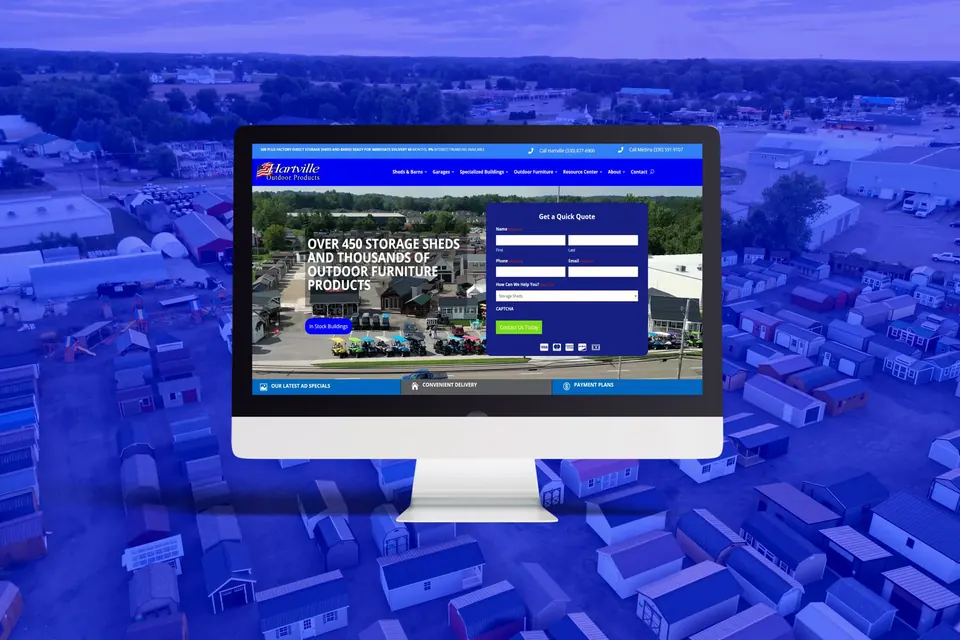 Storage shed dealer WooCommerce website with sheds for sale and online ordering